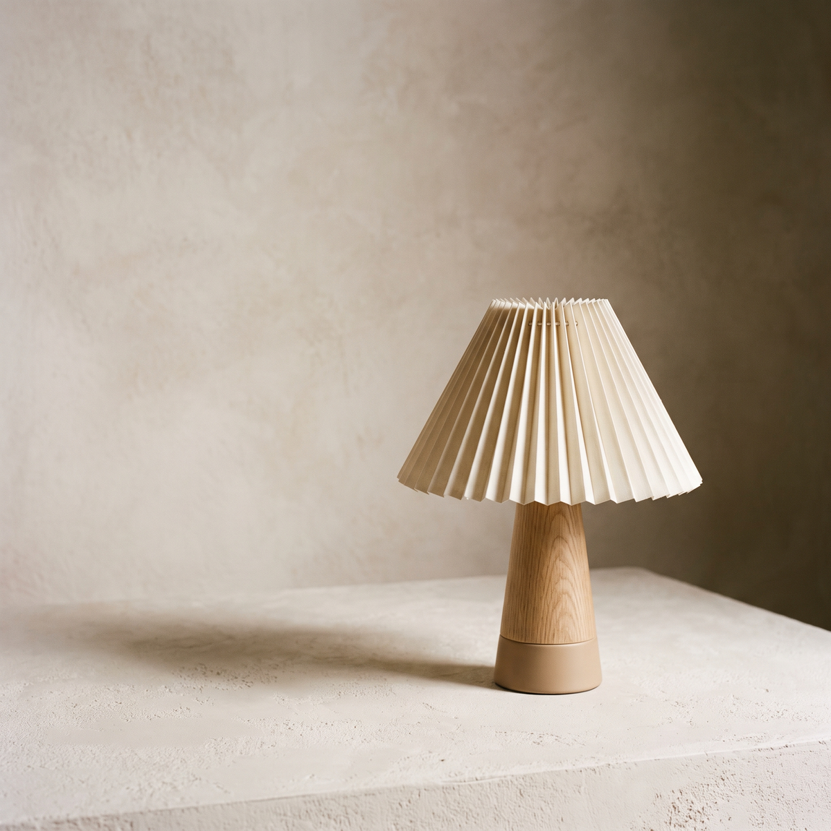 Cordless Pleated Fabric Table Lamp – studio