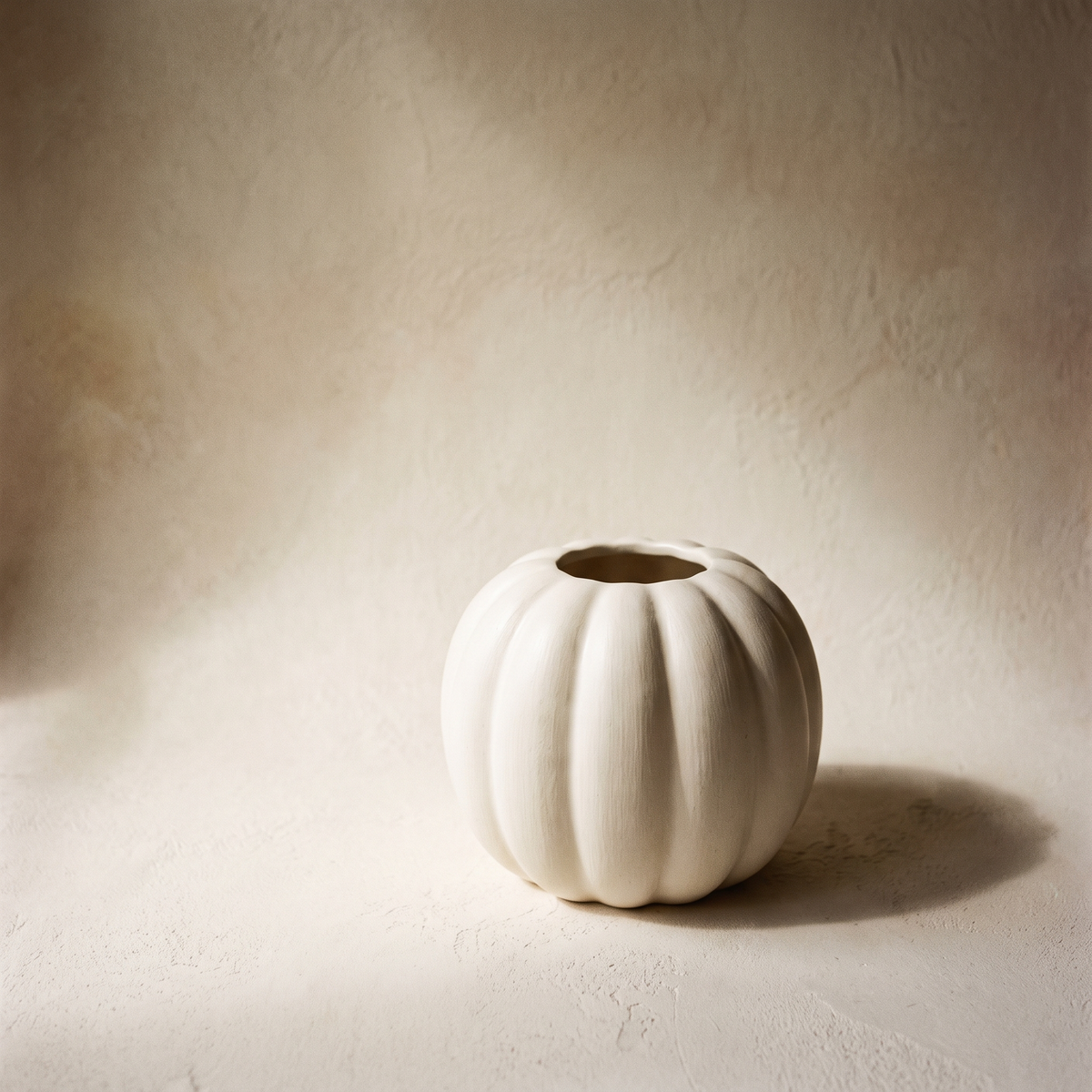 Pumpkin Ribbed Ceramic Vase 7 in – studio