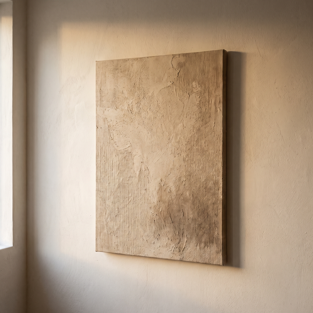 Large Beige Texture Abstract Canvas – studio