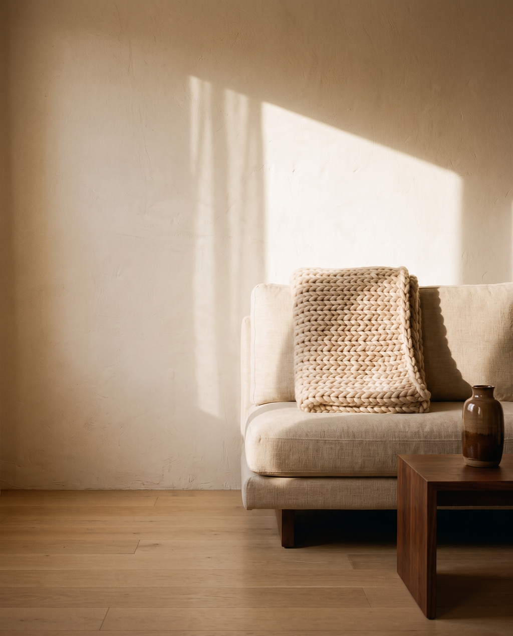 Oversized Chunky Roving Knit Blanket – in the room