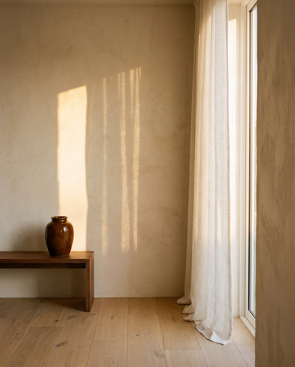Cotton Linen White Tulle Sheer Curtains – in the room