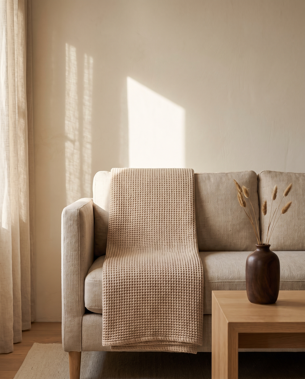 Waffle Muslin Cotton Throw Blanket 60×80 in – in the room