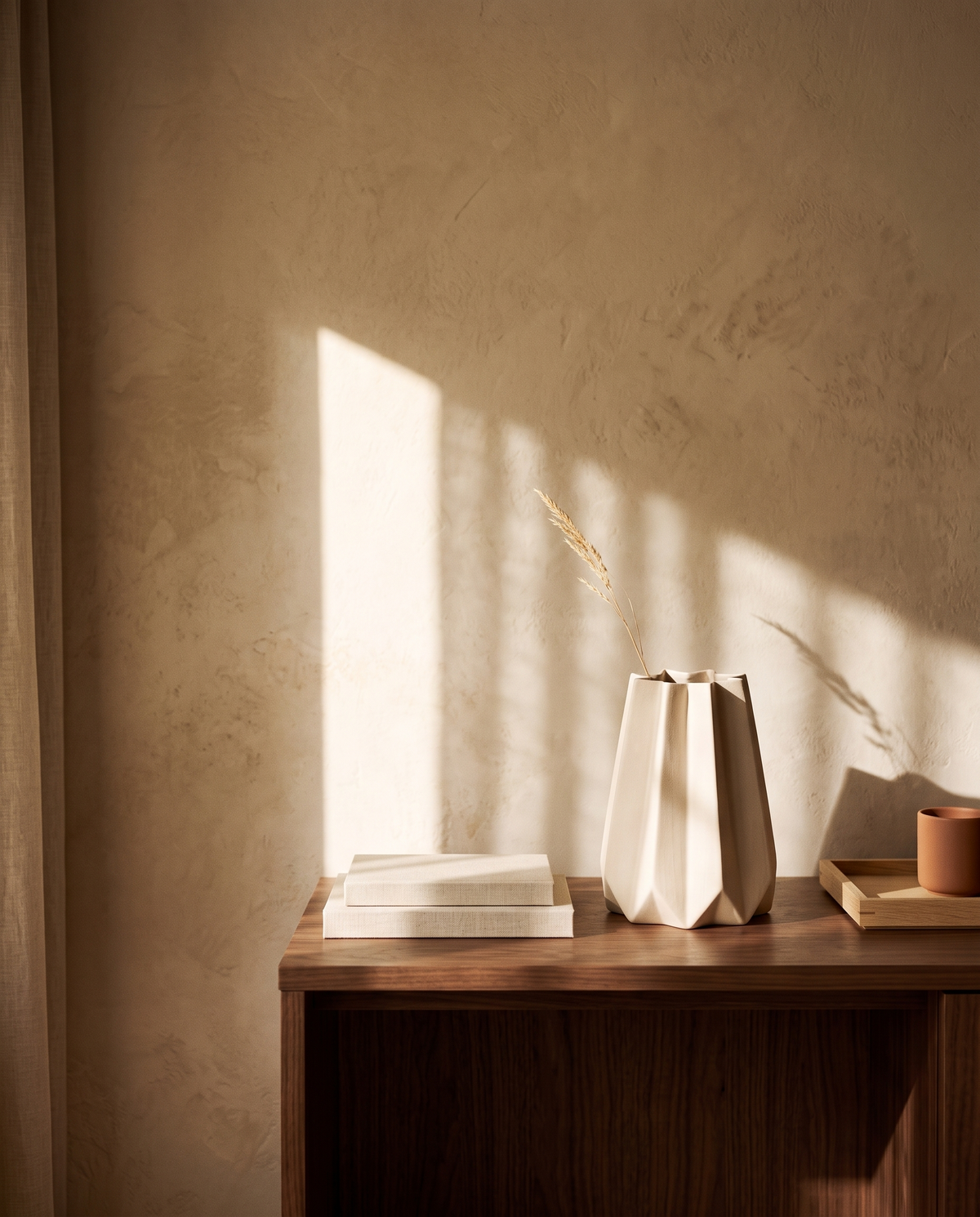 Pleated Paper Bag Ceramic Vase – in the room