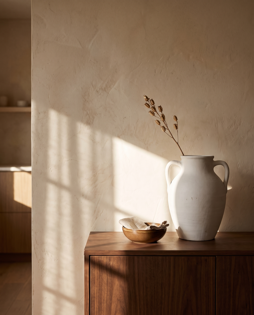 Large White Farmhouse Vase with Handles 11 in – in the room