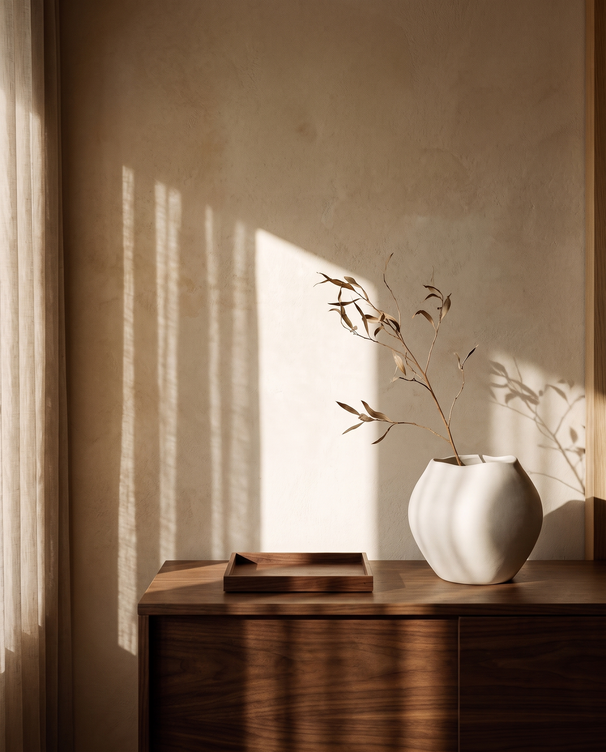 Modern Nordic White Ceramic Vase 7.5 in – in the room
