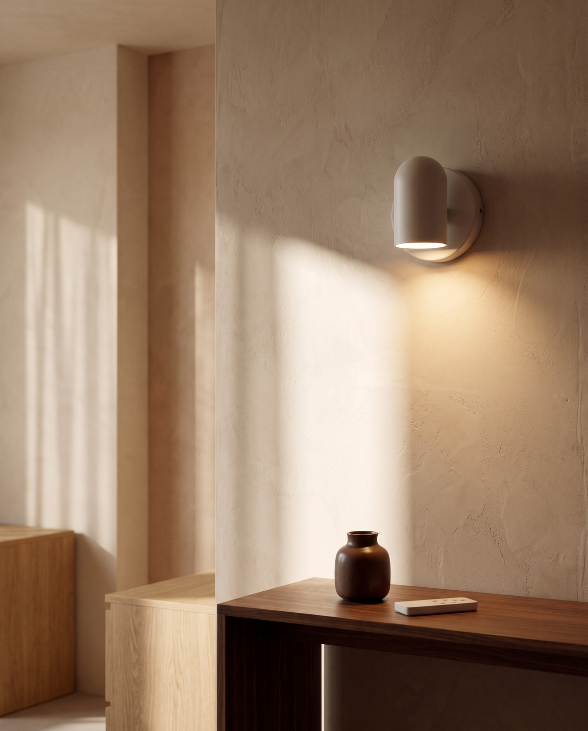 Battery Wall Sconce with Remote, Black or White – in the room