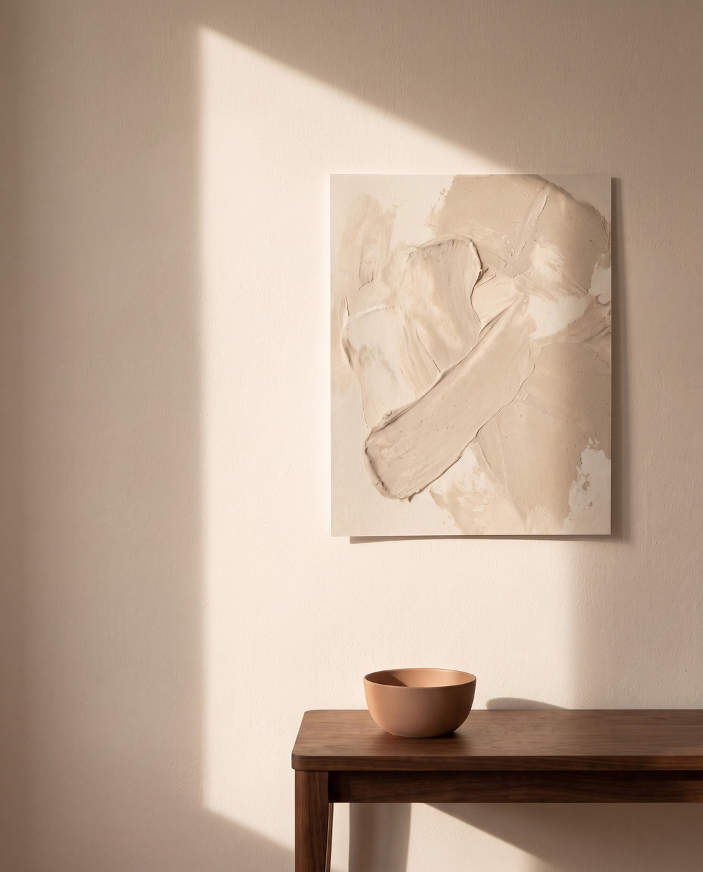 Beige Clay Texture Abstract Poster – in the room