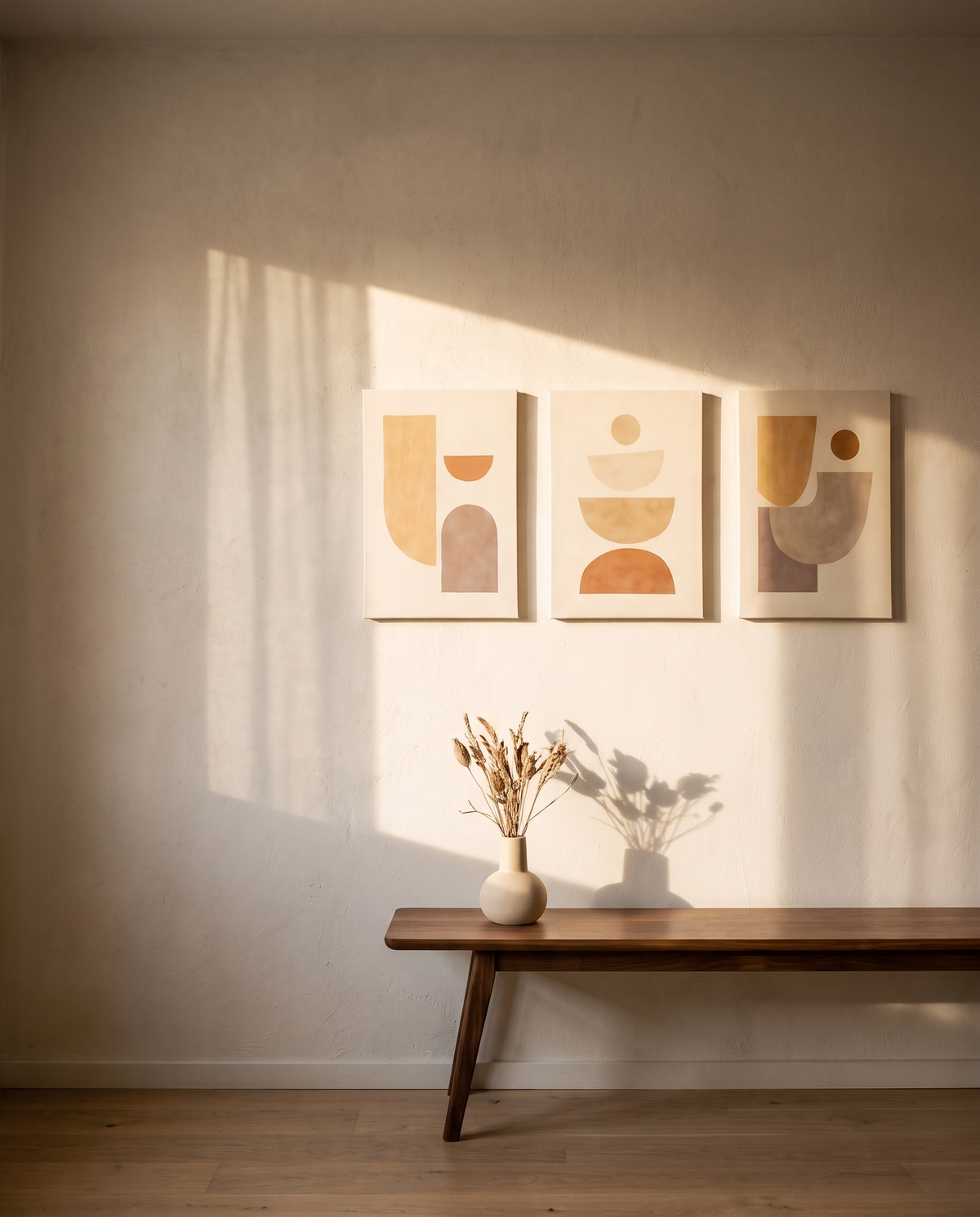 Vintage Mid-Century Abstract Canvas Posters – in the room