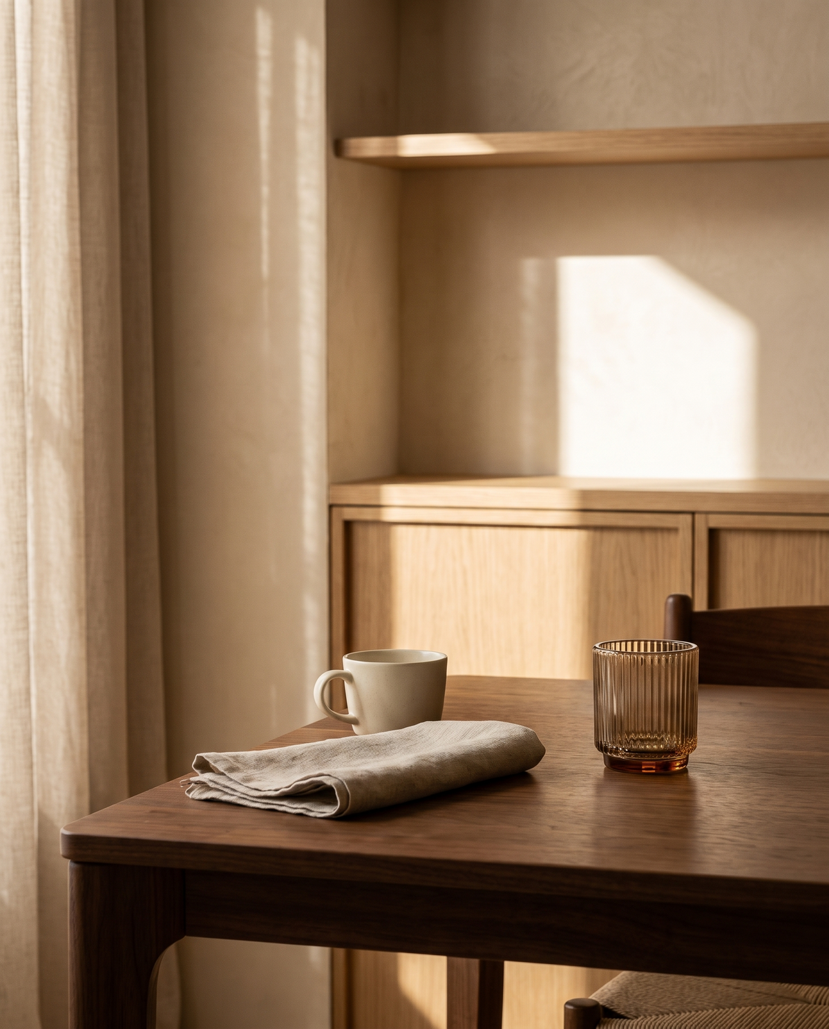 Ribbed Glass Candle Holder – in the room